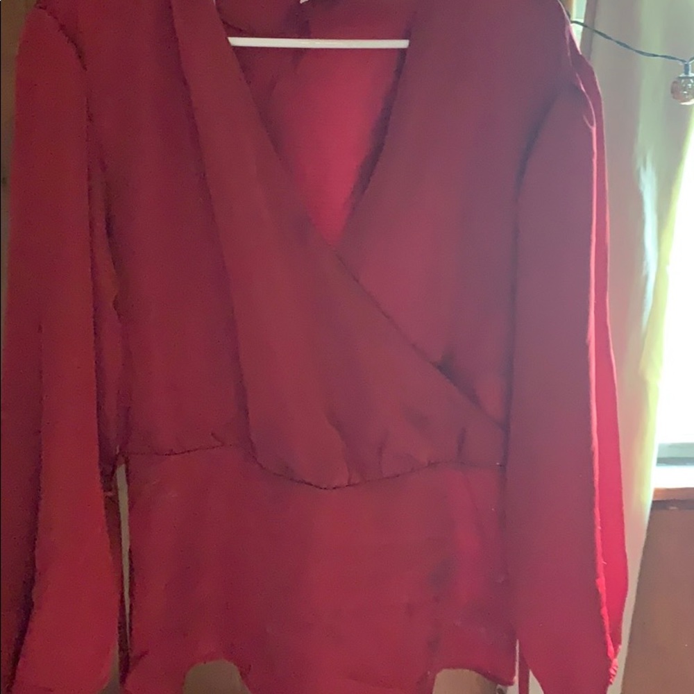 Red satin top